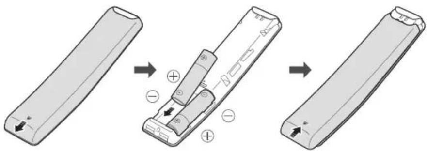 SAMSUNG QE75Q7FNAT - Samsung Smart Remote paristojen asentaminen - 1