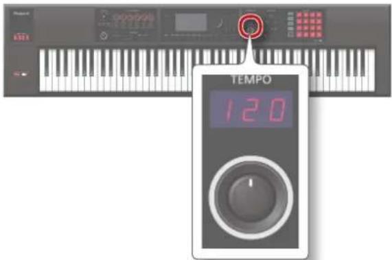 ROLAND FA06 - Tournez la commande [TEMPO]. - 1