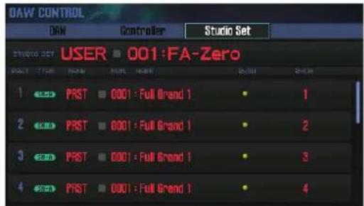 DAW CONTROL DAW Controller Studio Set STUDIO SET USER 001:FA-Zero POST TIME TIME TIME TIME 1 PRST C001 : Full Grand 1 2 PRST C001 : Full Grand 1 3 PRST C001 : Full Grand 1 4 PRST C001 : Full Grand 1 • 1 • 2 • 3 • 4