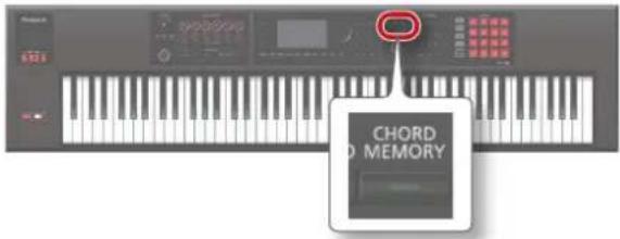 ROLAND FA06 - Appuyez sur le bouton [CHORD MEMORY] (il doit s'allumer). - 1