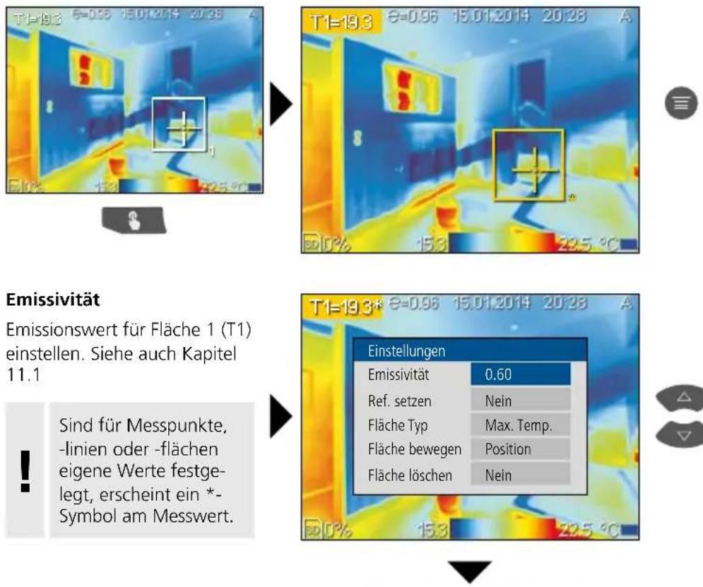 Laserliner ThermoXplorer Pro - Flächenmessung aktivieren/deaktivieren - 3