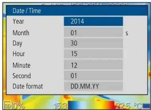 Laserliner ThermoXplorer Pro - General settings: Date / Time - 4