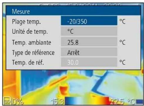 Laserliner ThermoXplorer Pro - Réglages spécifiques à la mesure : Réglage de la mesure - 3