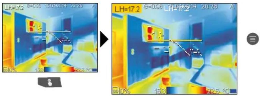 Laserliner ThermoXplorer Pro - Horizontale lijnmeting / parameters - 1