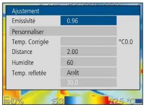 Laserliner ThermoXplorer Pro - Réglages spécifiques à la mesure : Réglages - 3