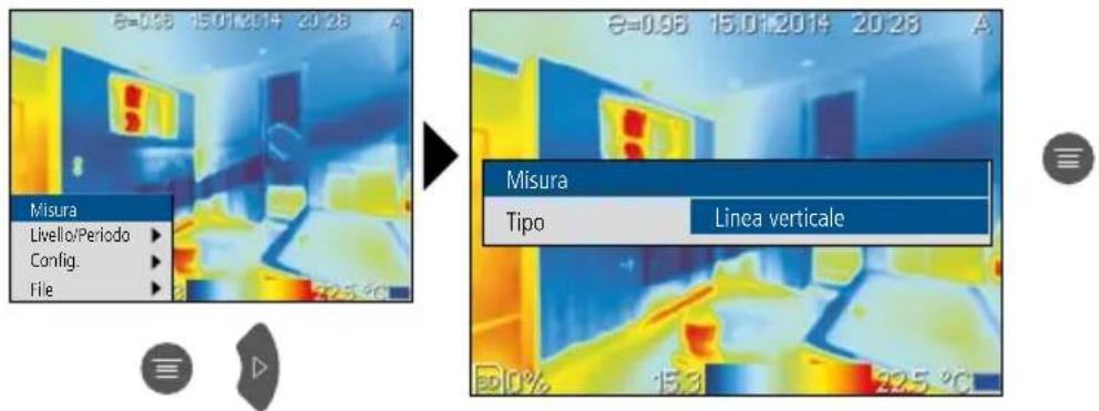 Laserliner ThermoXplorer Pro - Attivazione/Disattivazione della misurazione lineare verticale - 1