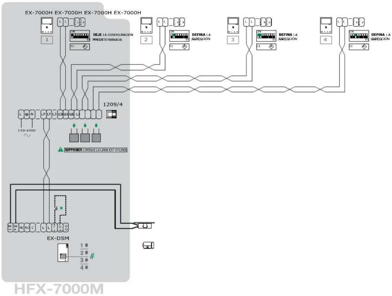 COMELIT HFX7000M - Diagrama de ampliacion de systema maxima - 7