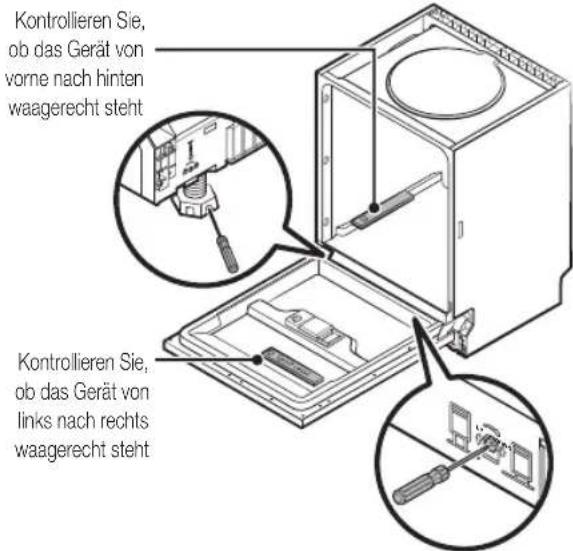 SAMSUNG DW60M6040FW - SCHRITT 6 AUSRICHTEN DER SPÜLMASCHINE - 1