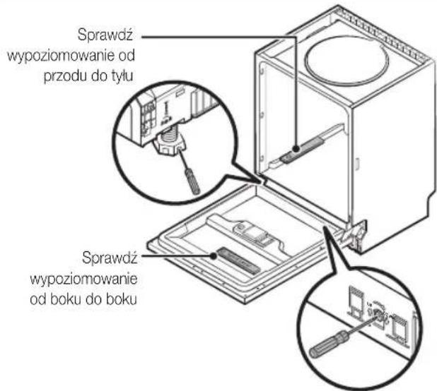 SAMSUNG DW60M6040FW - KROK 6. POZIOMOWANIE ZMYWARKI - 1