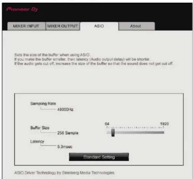 PIONEER DJMS3 - Réglage de la taille de la mémoire (lorsque ASIO est utilisé) - 1