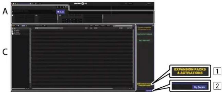 PIONEER DJMS3 - Écran de l'ordinaire directement après le lancement du logiciel Serato DJ - 1