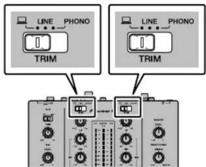 PIONEER DJMS3 - Lorsque des lecteurs analogiques sont utilisés - 1