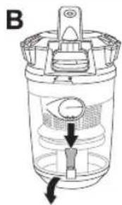 BESTRON AMC1000S - CLEANING AND MAINTENANCE - Removing waste from the dust receptacle - 2