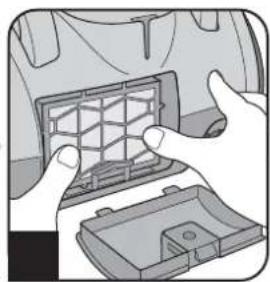 DIRT DEVIL BG72 - Remplacement / nettoyage du filtre de sortie d'air - 4