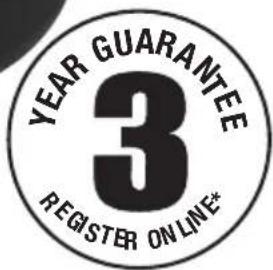 YEAR GUARANTEE 3 REGISTER ONLINE*