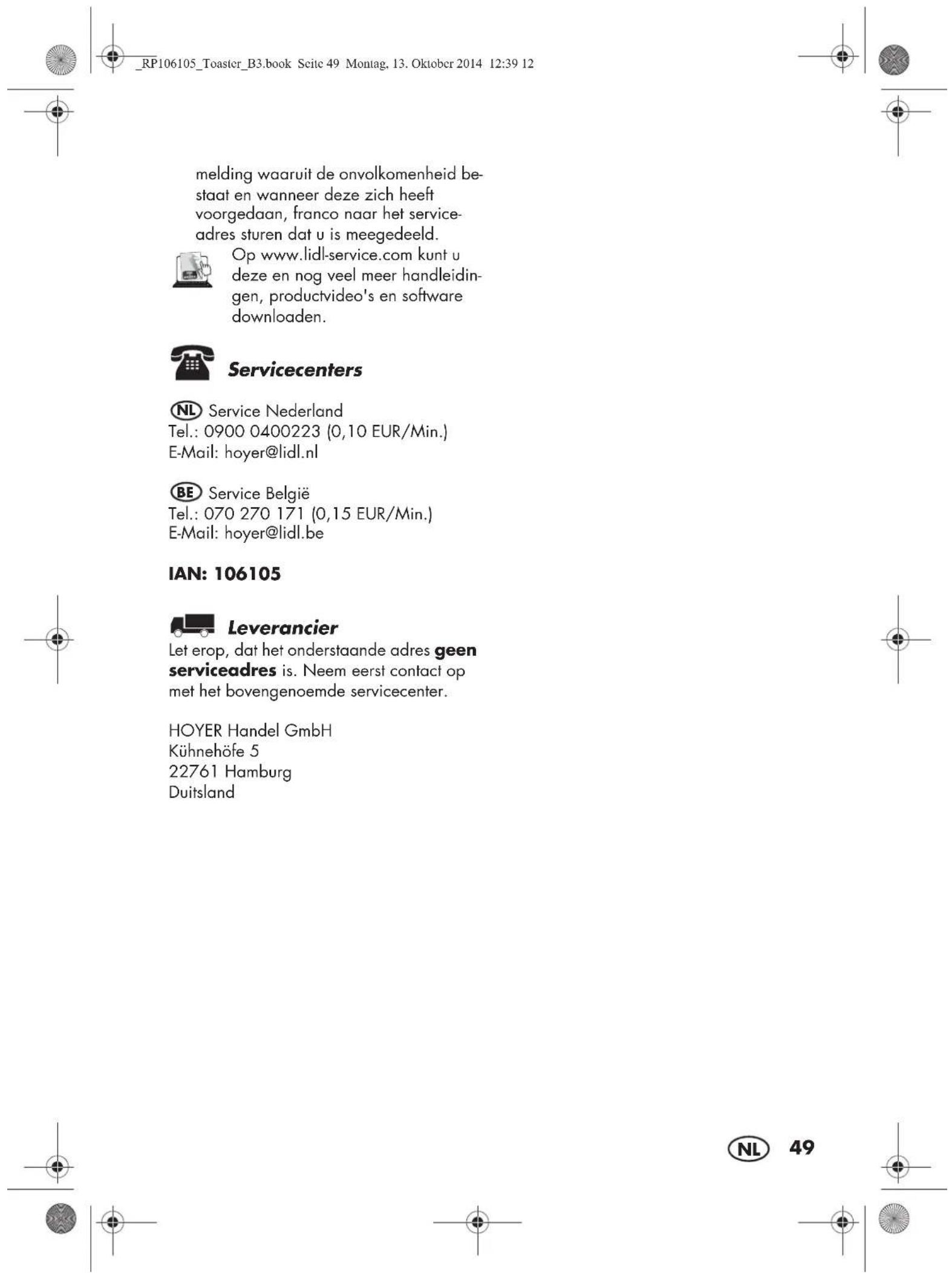 SILVERCREST STS 920 A1 - Afhandeling in geval van garantie - 1