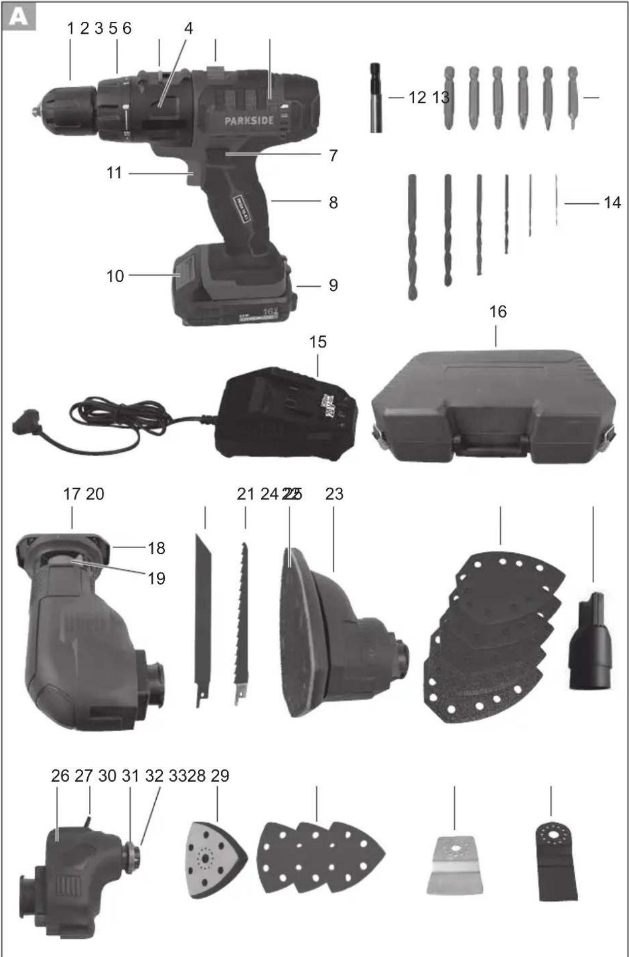 PARKSIDE PKGA 16 A1 - DK - 1