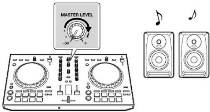 PIONEER DDJSB3 - Rode o controlo [MASTER LEVEL] para ajustar o nível de áudio dos altifalantes. - 1