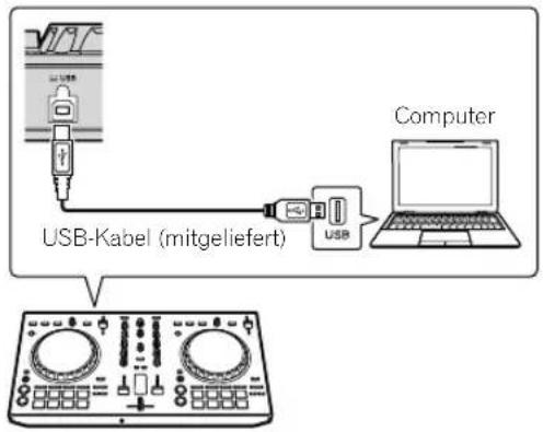 PIONEER DDJSB3 - Schließen Sie Ihren Computer über ein USB-Kabel an dieses Gerät an. - 1