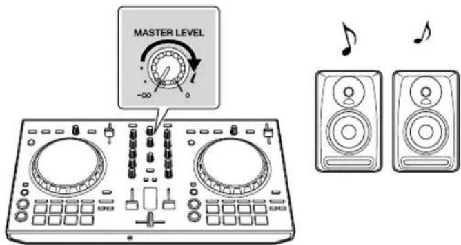 PIONEER DDJSB3 - Tournez la commande [MASTER LEVEL] pour régler le niveau sonore des enceintes. - 1
