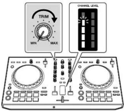 PIONEER DDJSB3 - Tournez la commande [TRIM]. - 1