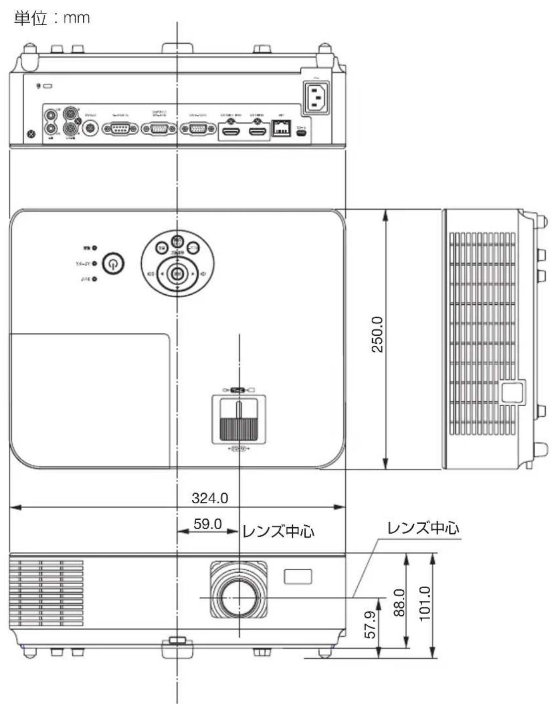 NEC V332XJD - 外観図 - 1