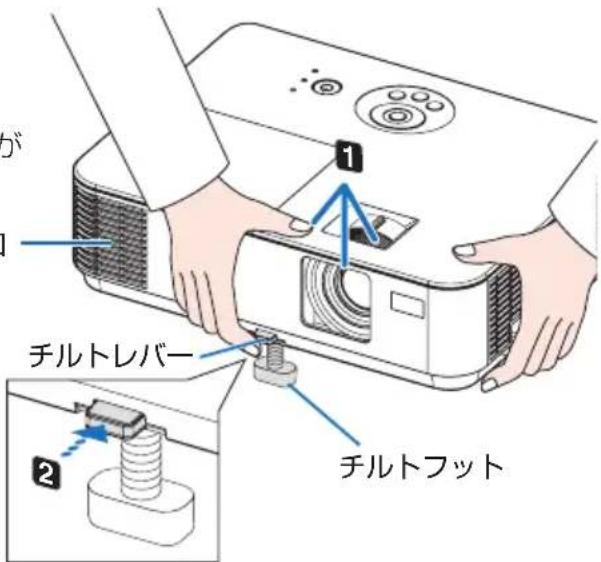 NEC V332XJD - 投写角度（投写画面の高低）の調整（チルトフット） - 1