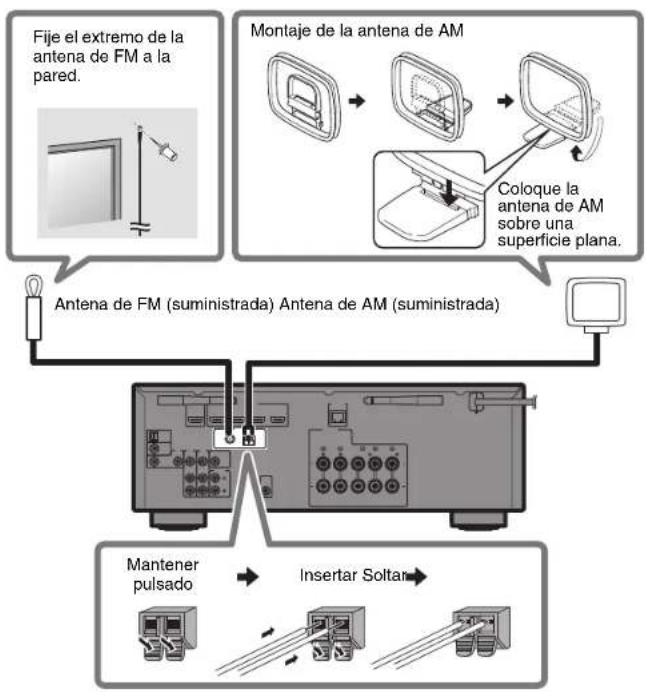 YAMAHA RXD485 - Conexión de antennas de radio - 1