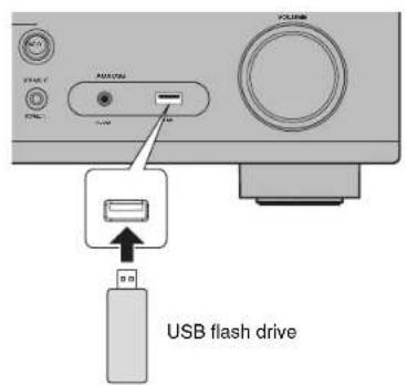 YAMAHA RXD485 - Connect the USB flash drive to the USB jack. - 1