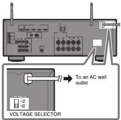 YAMAHA RXD485 - Plug the power cable into an AC wall outlet. - 1