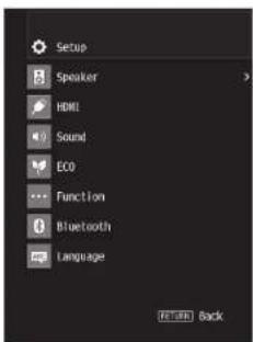 YAMAHA HTR3072 - Press SETUP. - 1