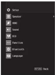 YAMAHA HTR3072 - Fonctionnement de base du menu Réglages - 1