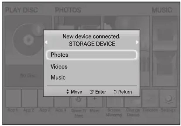 SAMSUNG HTJ5550WK - Method 1: If you connect a USB device while the product is turned on - 1