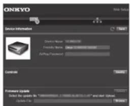 ONKYO TX8250B - Web Setup - 1