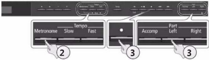 Metronome Slow Fast Tempo Metronome Slow Fast Accomp Left Right ② ③ ③