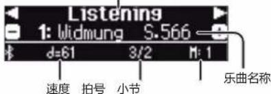 Listening 1: Widmung S.566 d=61 3/2 M: 1 速度 拍号 小节 乐曲名称