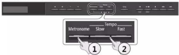 Tempo Metronome Slow Fast ① ②