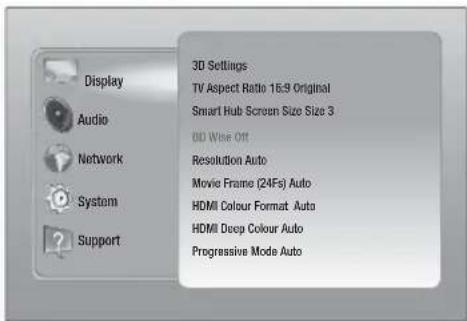 SAMSUNG HTE6730W - Accessing the Settings Screen - 1
