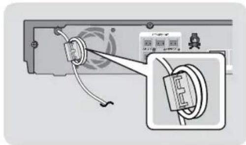 SAMSUNG HTE6730W - Attaching the Toroidal Ferrite Core to the Power Cord of the Main Unit - 1