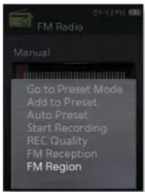 SAMSUNG YPQ2AB - Réglage de la région FM - 1
