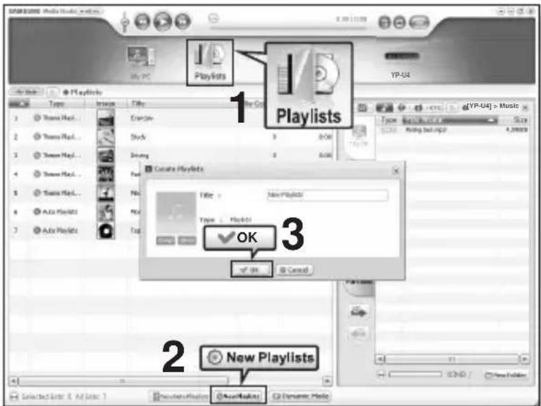 SAMSUNG YPU4QU - Création d'une playlist - 1