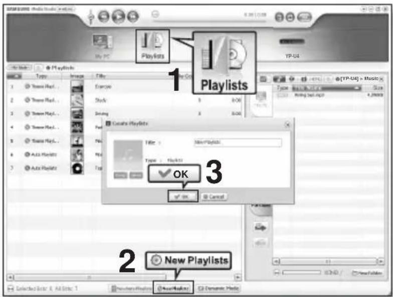 SAMSUNG YPU4QB - Création d'une playlist - 1