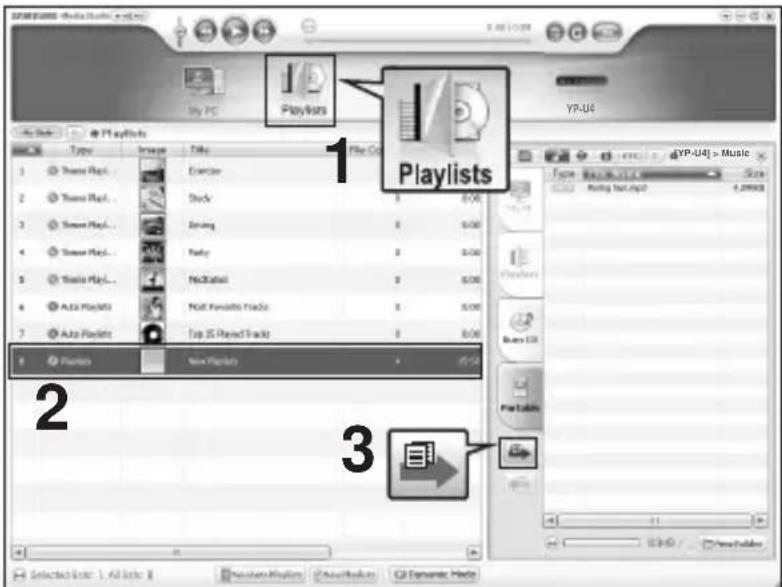 SAMSUNG YPU4AB - Transfert d'une playlist vers le lecteur avec Samsung Media Studio - 1