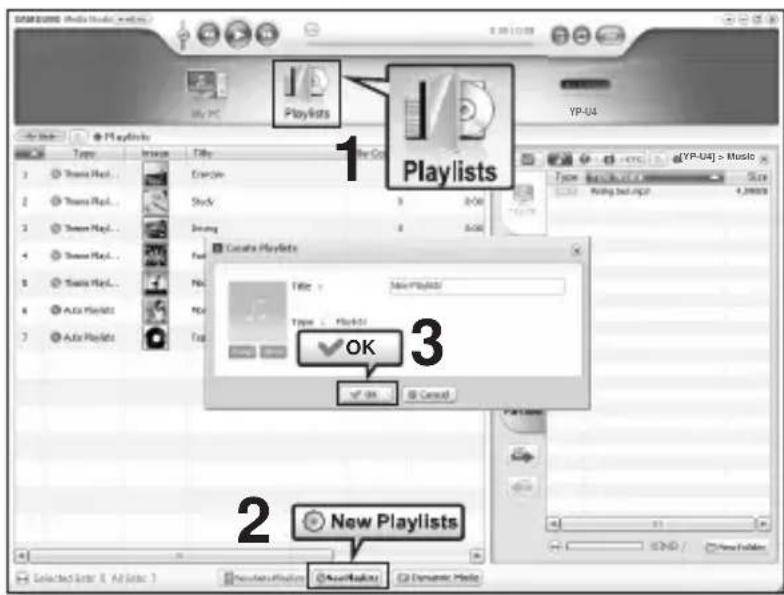 SAMSUNG YPU4AB - Creation d'une playlist - 1