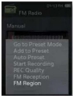 SAMSUNG YPQ2CB - Réglage de la région FM - 1