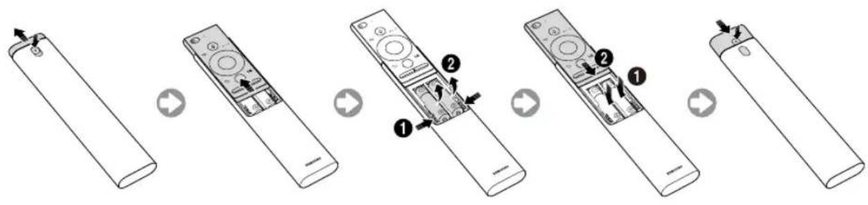 SAMSUNG UE49MU7045T - Einsetzen der Batterien in die Samsung Smart Remote - 1