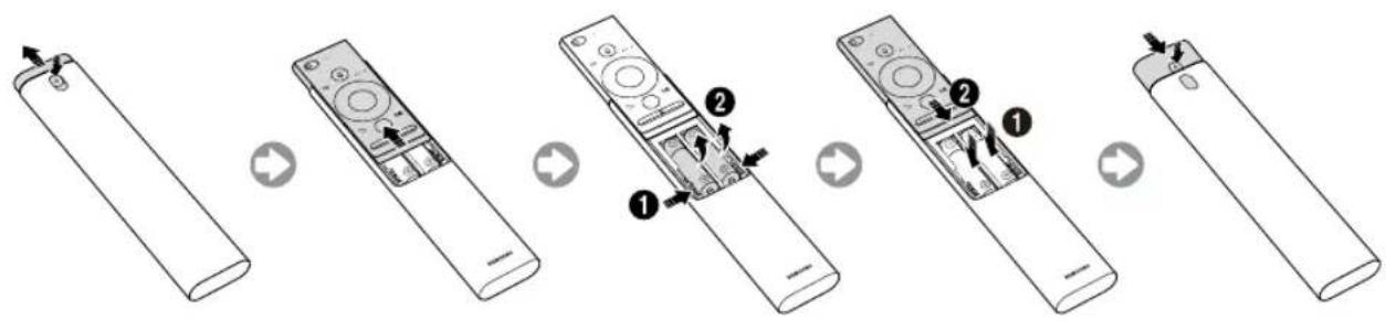 SAMSUNG UE49MU7045T - Installing batteries into the Samsung Smart Remote - 1