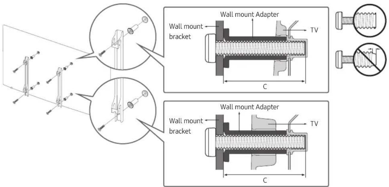 SAMSUNG UE49MU7045T - Mounting the TV on a wall - 2