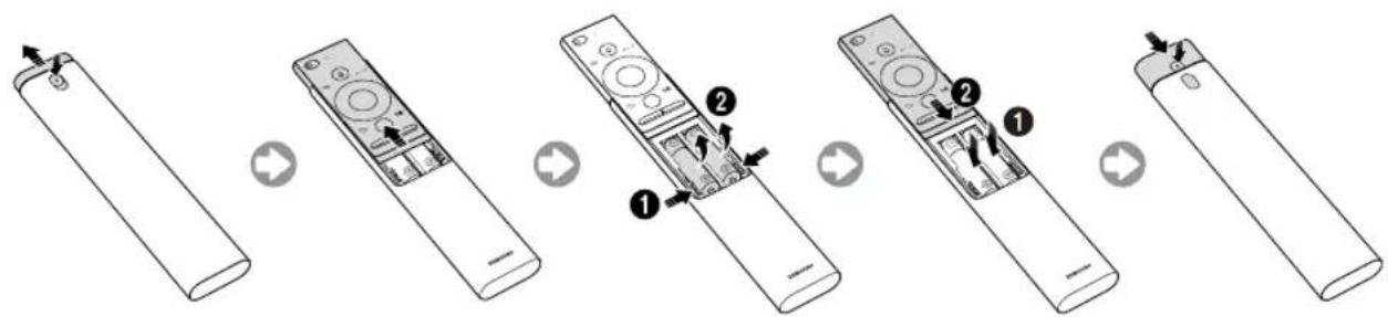 SAMSUNG UE55MU6475U - Colocacion de las pilas en el Samsung Smart Remote - 1