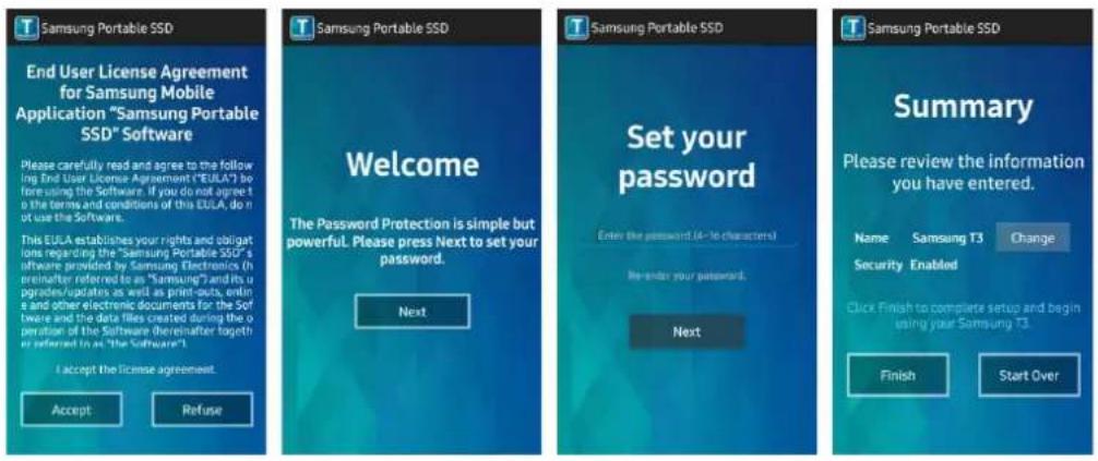 SAMSUNG MUPT250B - Installation de l'application mobile « Portable SSD » de Samsung et définition d'un mot de passe - 1